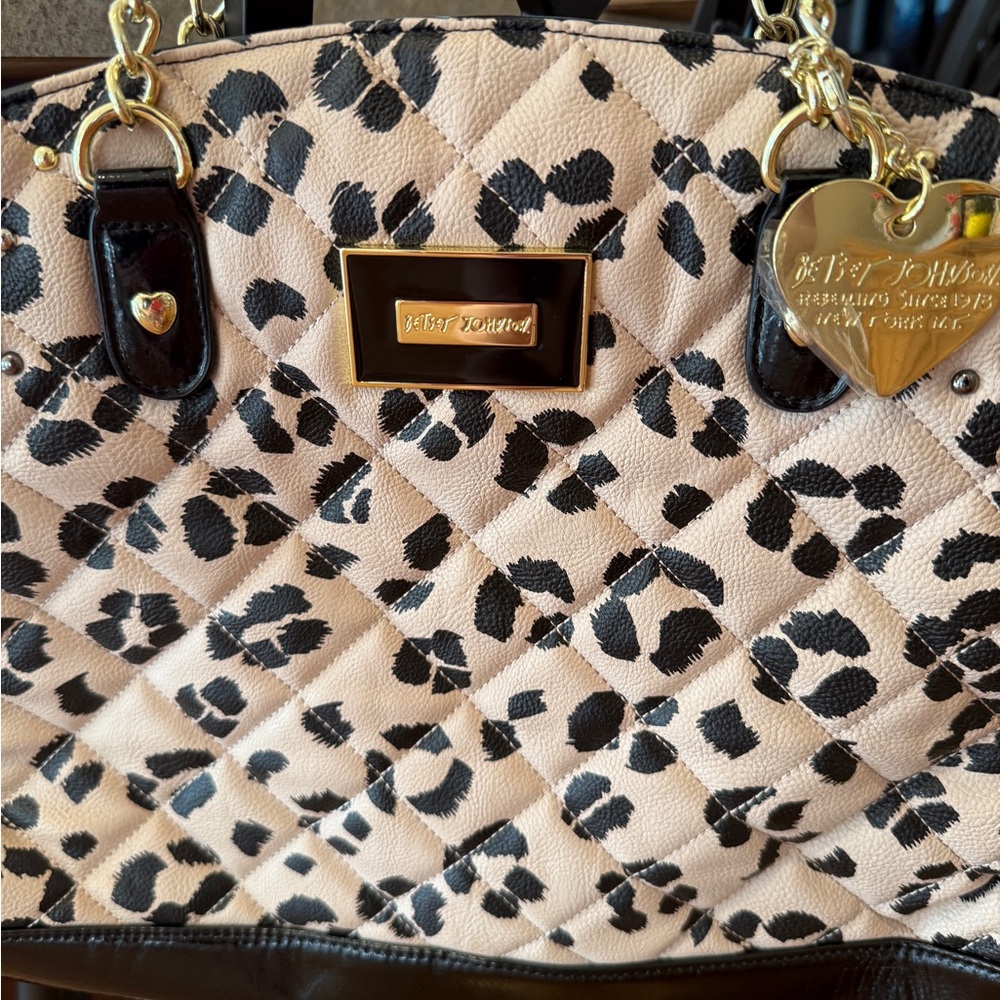 Betsey Johnson Leopard Print Quilted Bag